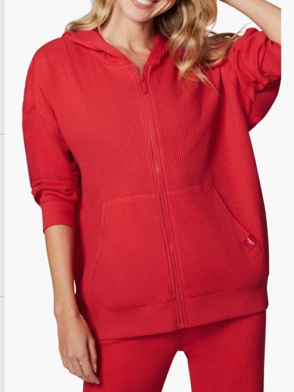 Florence by Mills Oversize Thermal Zip Hoodie Size Small